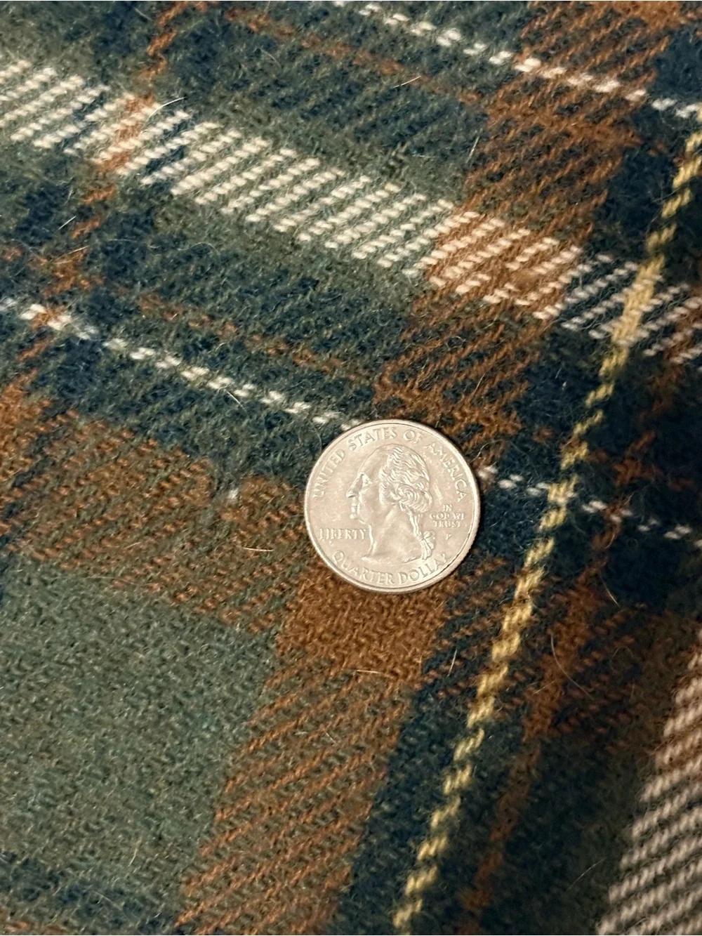 Vintage 60’s Pendelton Wool Throw Stadium Camp Blanket Tartan Plaid Green Brown